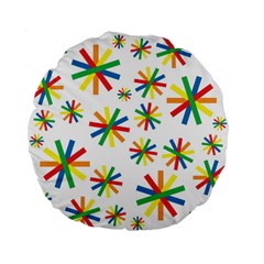 Celebrate Pattern Colorful Design Standard 15  Premium Flano Round Cushions by Celenk