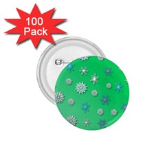 Snowflakes Winter Christmas Overlay 1 75  Buttons (100 Pack) 