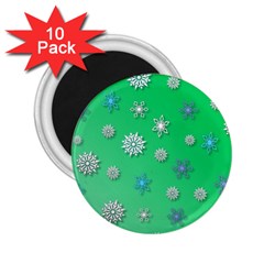 Snowflakes Winter Christmas Overlay 2 25  Magnets (10 Pack)  by Celenk