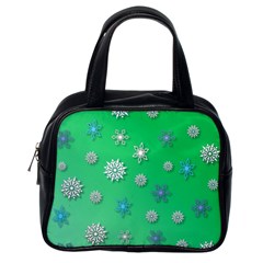 Snowflakes Winter Christmas Overlay Classic Handbags (one Side) by Celenk