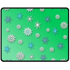 Snowflakes Winter Christmas Overlay Fleece Blanket (medium)  by Celenk