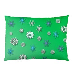 Snowflakes Winter Christmas Overlay Pillow Case (two Sides) by Celenk