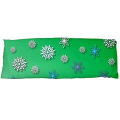 Snowflakes Winter Christmas Overlay Body Pillow Case (dakimakura) by Celenk