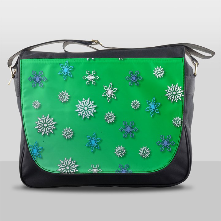 Snowflakes Winter Christmas Overlay Messenger Bags