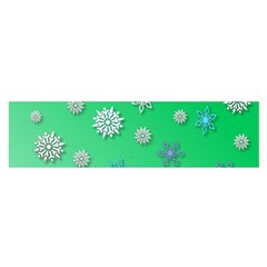 Snowflakes Winter Christmas Overlay Satin Scarf (oblong) by Celenk