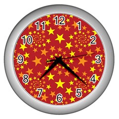 Star Stars Pattern Design Wall Clocks (Silver) 