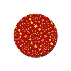 Star Stars Pattern Design Rubber Round Coaster (4 Pack)  by Celenk