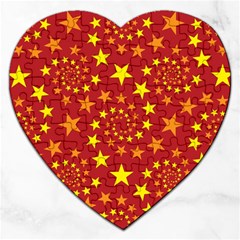 Star Stars Pattern Design Jigsaw Puzzle (Heart)