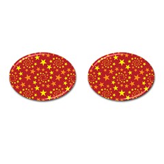 Star Stars Pattern Design Cufflinks (Oval)