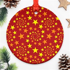 Star Stars Pattern Design Round Ornament (Two Sides)