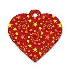 Star Stars Pattern Design Dog Tag Heart (Two Sides)