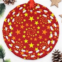 Star Stars Pattern Design Ornament (Round Filigree)