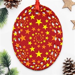 Star Stars Pattern Design Ornament (Oval Filigree)