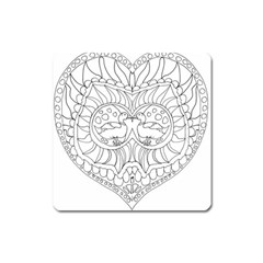 Heart Love Valentines Day Square Magnet by Celenk