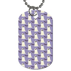 Bat And Ghost Halloween Lilac Paper Pattern Dog Tag (two Sides) by Celenk