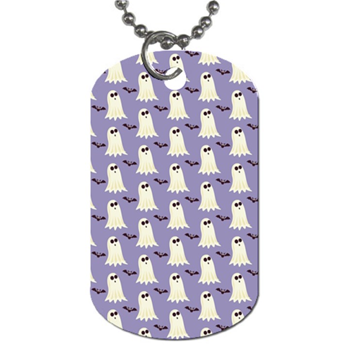 Bat And Ghost Halloween Lilac Paper Pattern Dog Tag (Two Sides)