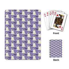 Bat And Ghost Halloween Lilac Paper Pattern Playing Card by Celenk