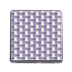 Bat And Ghost Halloween Lilac Paper Pattern Memory Card Reader (square) by Celenk