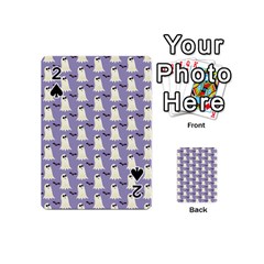 Bat And Ghost Halloween Lilac Paper Pattern Playing Cards 54 (mini)  by Celenk