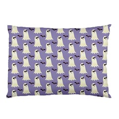 Bat And Ghost Halloween Lilac Paper Pattern Pillow Case (two Sides) by Celenk