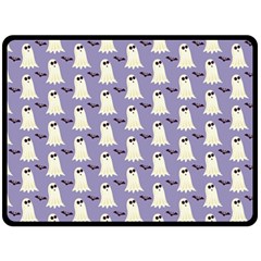 Bat And Ghost Halloween Lilac Paper Pattern Double Sided Fleece Blanket (large)  by Celenk