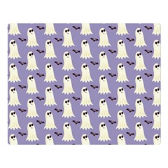 Bat And Ghost Halloween Lilac Paper Pattern Double Sided Flano Blanket (large)  by Celenk