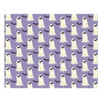 Bat And Ghost Halloween Lilac Paper Pattern Double Sided Flano Blanket (Large)  80 x60  Blanket Front