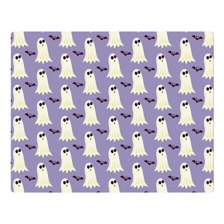 Bat And Ghost Halloween Lilac Paper Pattern Double Sided Flano Blanket (Large) 