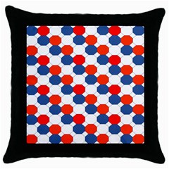 Geometric Design Red White Blue Throw Pillow Case (black) by Celenk