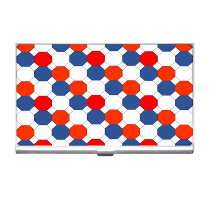 Geometric Design Red White Blue Business Card Holders