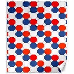 Geometric Design Red White Blue Canvas 20  X 24   by Celenk