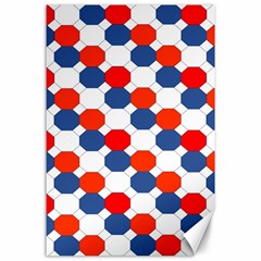 Geometric Design Red White Blue Canvas 24  X 36  by Celenk