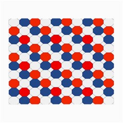 Geometric Design Red White Blue Small Glasses Cloth (2-side) by Celenk