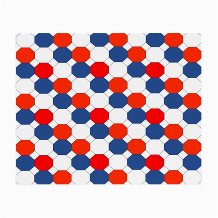 Geometric Design Red White Blue Small Glasses Cloth (2-Side)