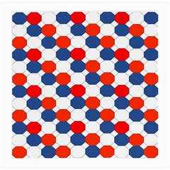 Geometric Design Red White Blue Medium Glasses Cloth by Celenk