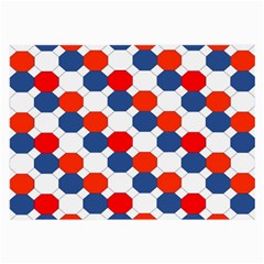 Geometric Design Red White Blue Large Glasses Cloth by Celenk