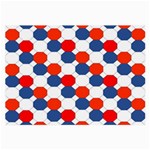 Geometric Design Red White Blue Large Glasses Cloth (2-Side) Front