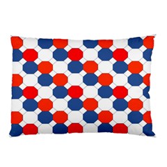 Geometric Design Red White Blue Pillow Case by Celenk