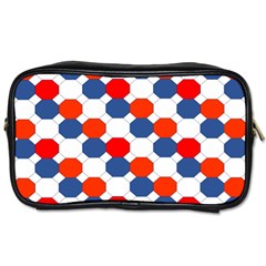 Geometric Design Red White Blue Toiletries Bags 2-side by Celenk