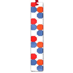 Geometric Design Red White Blue Large Book Marks by Celenk