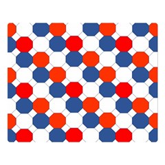 Geometric Design Red White Blue Double Sided Flano Blanket (large)  by Celenk