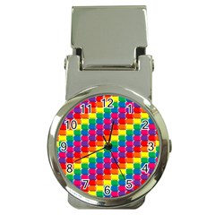 Rainbow 3d Cubes Red Orange Money Clip Watches by Celenk