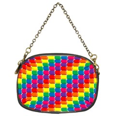 Rainbow 3d Cubes Red Orange Chain Purses (two Sides)  by Celenk