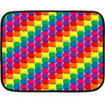 Rainbow 3d Cubes Red Orange Double Sided Fleece Blanket (Mini)  35 x27  Blanket Front