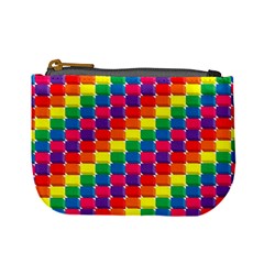 Rainbow 3d Cubes Red Orange Mini Coin Purses by Celenk