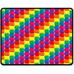 Rainbow 3d Cubes Red Orange Fleece Blanket (Medium)  60 x50  Blanket Front