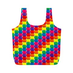 Rainbow 3d Cubes Red Orange Full Print Recycle Bags (m)  by Celenk