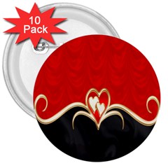 Red Black Background Wallpaper Bg 3  Buttons (10 Pack)  by Celenk