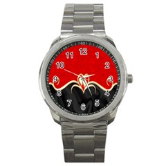 Red Black Background Wallpaper Bg Sport Metal Watch by Celenk