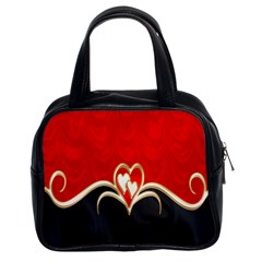 Red Black Background Wallpaper Bg Classic Handbags (2 Sides) by Celenk